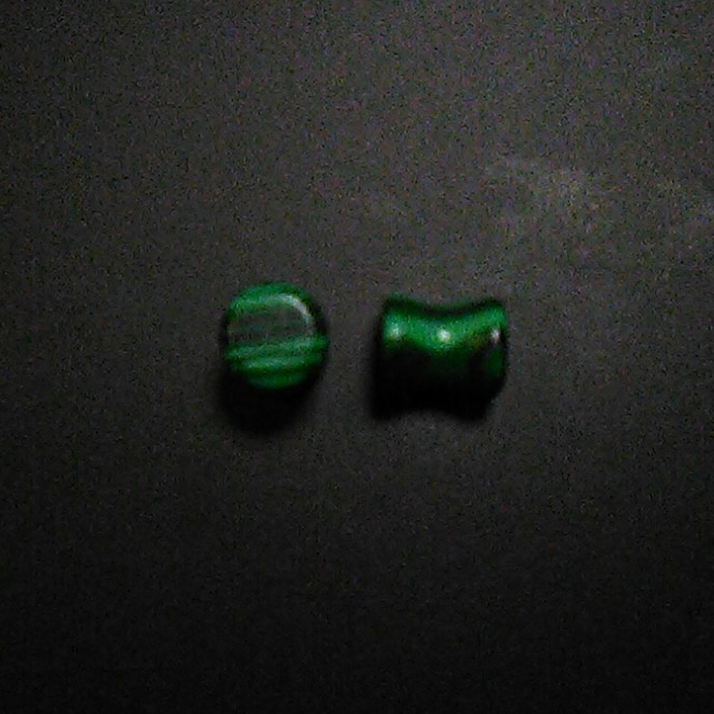 Green striped plugs (0g double flare)